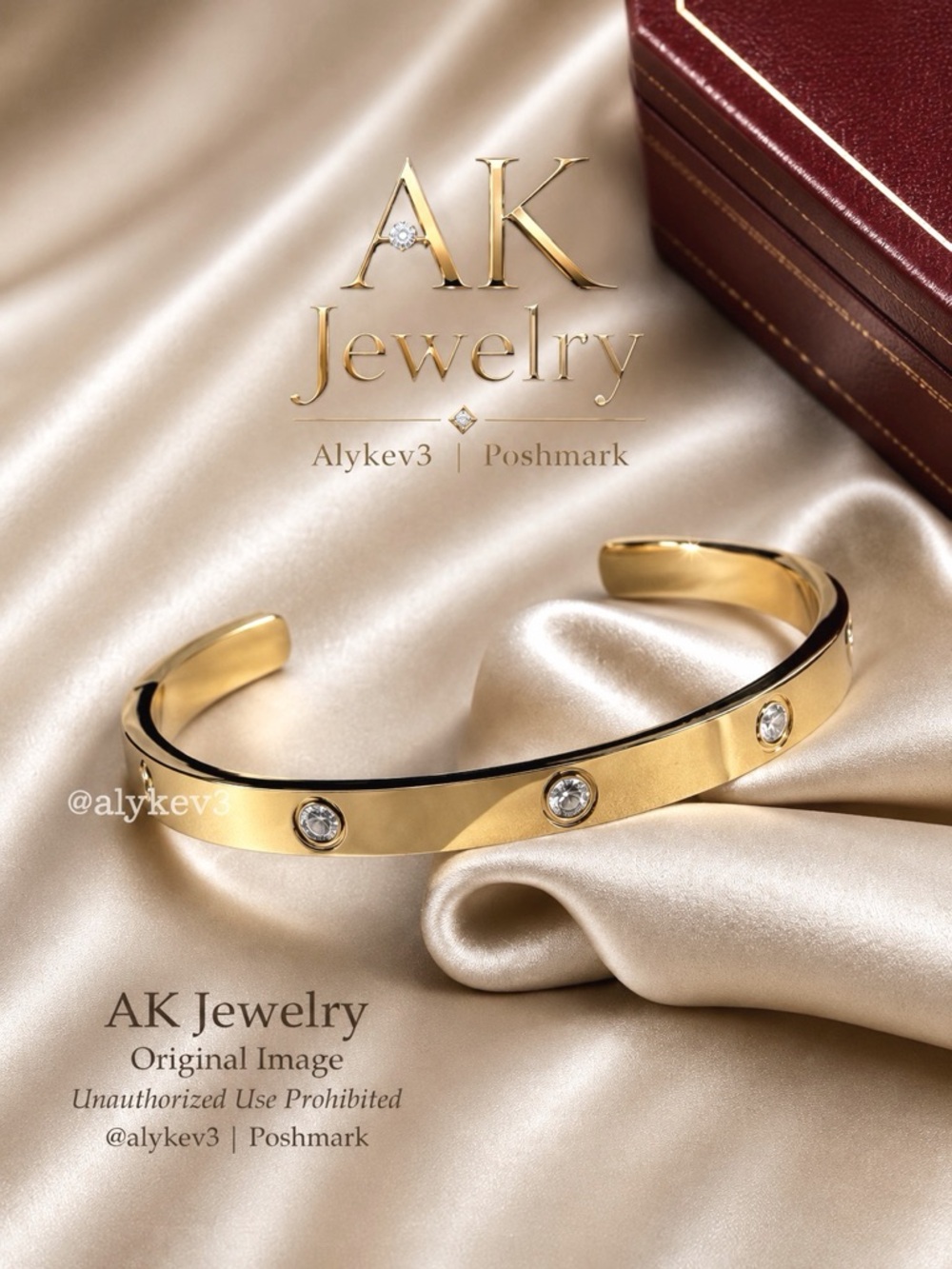 💎LUXURY 18k Gold Plated Cuff Design Bracelet, Bangle, Open Style, Unisex